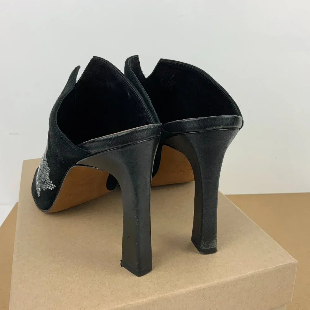 Donald J Pliner Elora Suede Brocade Mule in Black Sz 9M - Picture 7 of 16